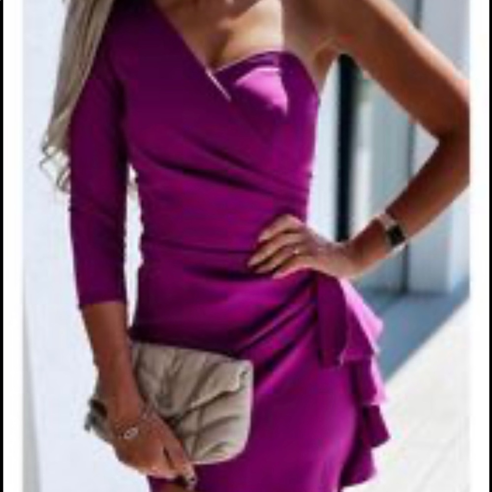 Purple one shoulder Cocktail Dress!